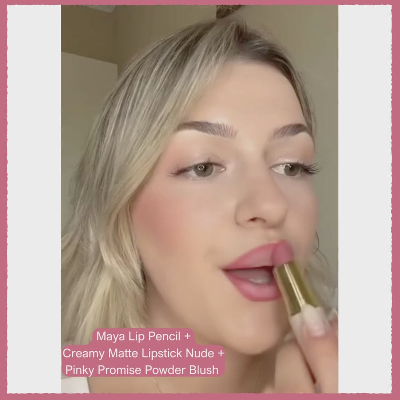 Rose Pink Nude Creamy Matte Lipstick Long Wearing